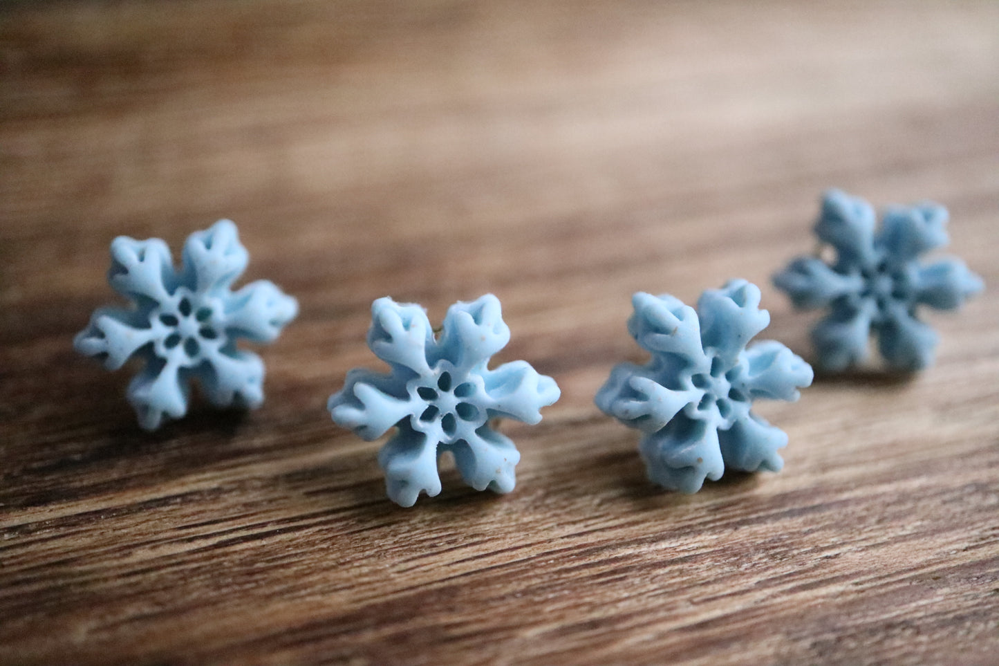 Aqua Snowflake Studs