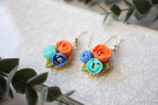 Vintage Vibrant Rose Dangles