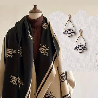 Bee earrings and Matching Scarf