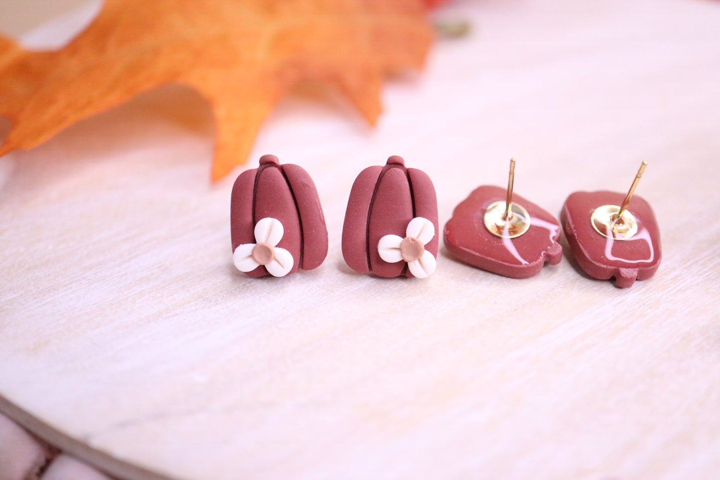 Tall Pumpkin Earring Studs