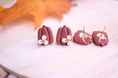 Tall Pumpkin Earring Studs