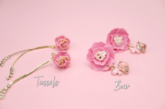 Elegant Peony Earrings ￼