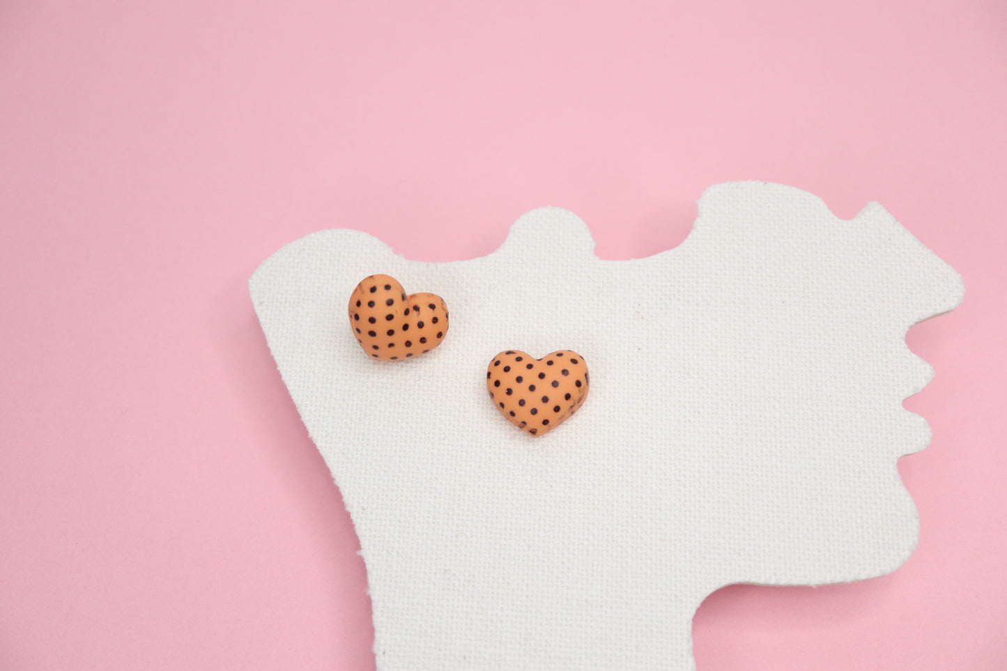 Balloon Heart with Polka Dots Studs