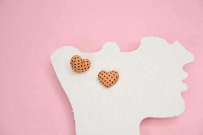 Balloon Heart with Polka Dots Studs