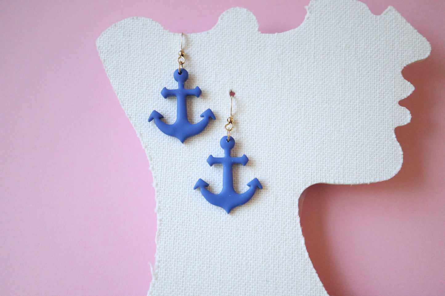 Blue Anchor Earrings