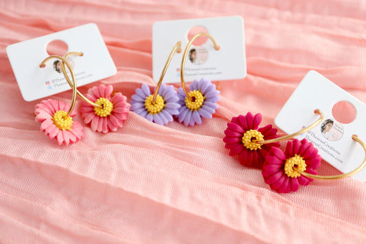 Daisy Gold Hoops.