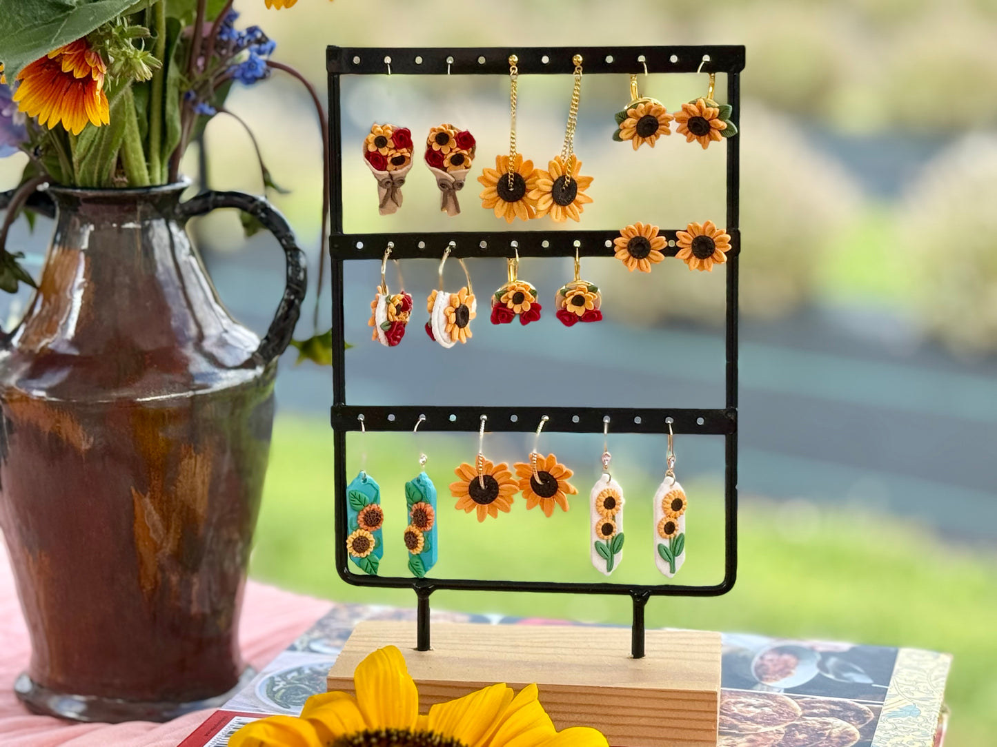 Sunflower Gold Hoops.
