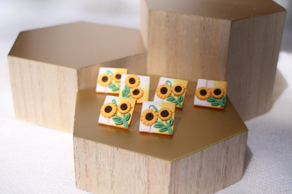 Sunflower Yellow Canvas Studs.