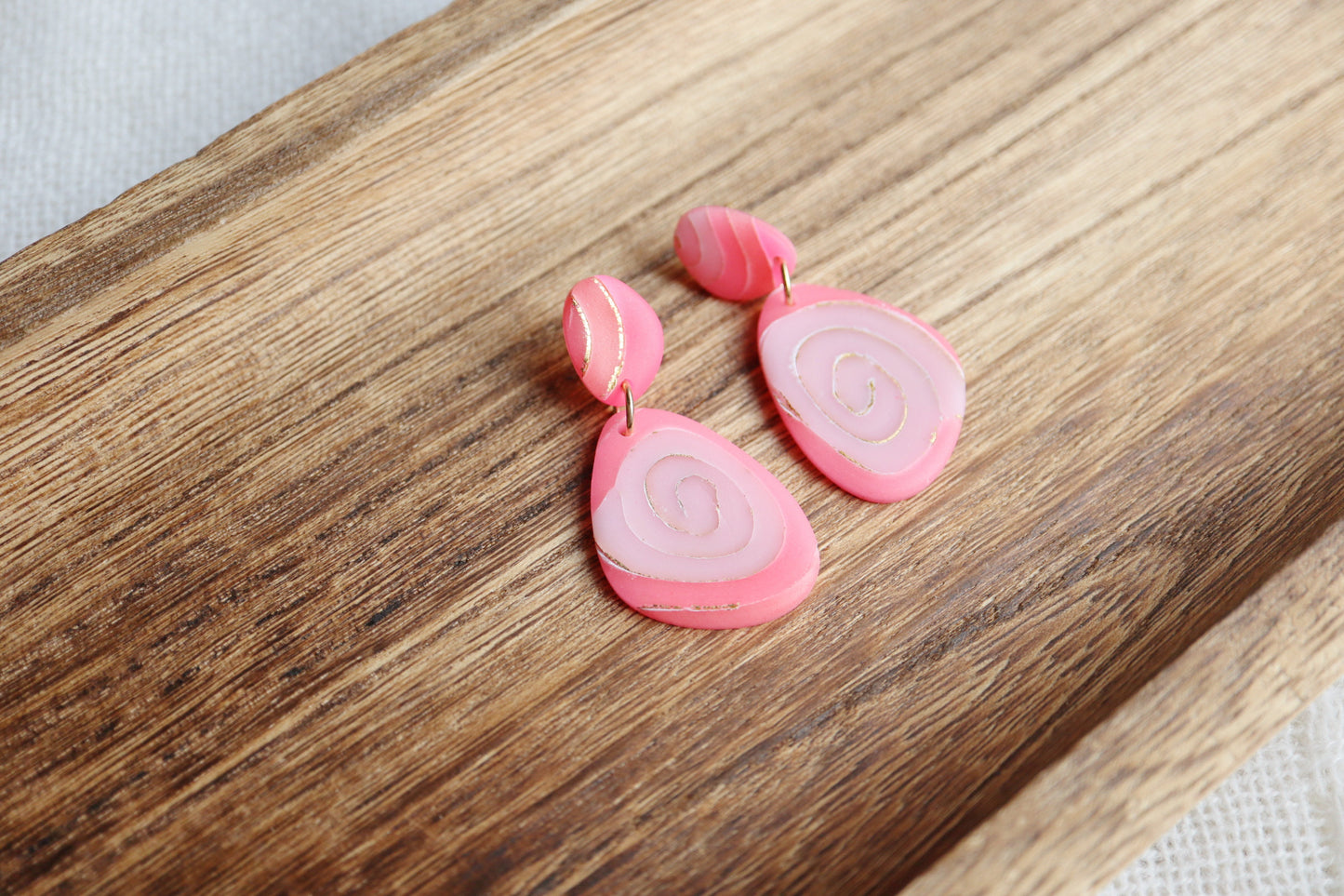 Organic Shape Persian Pink Earrings