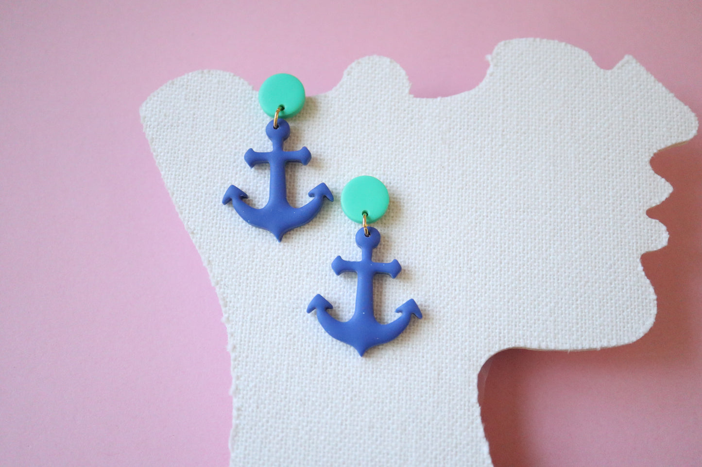 Blue Anchor Earrings