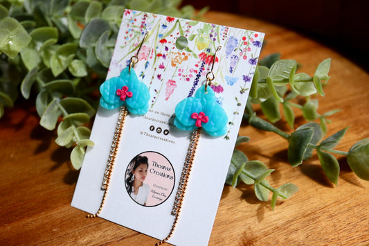 Turquoise Orchid Earrings