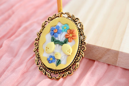 Lemon Brooch Pin -Antique Gold