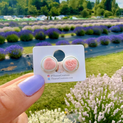 Little Circle Heart Peach Studs