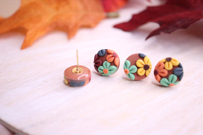 Small Fall Flower Studs