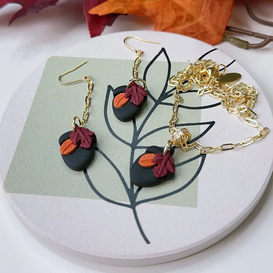 Acorn set Earrings and necklace