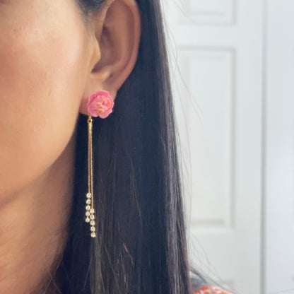 Elegant Peony Earrings ￼