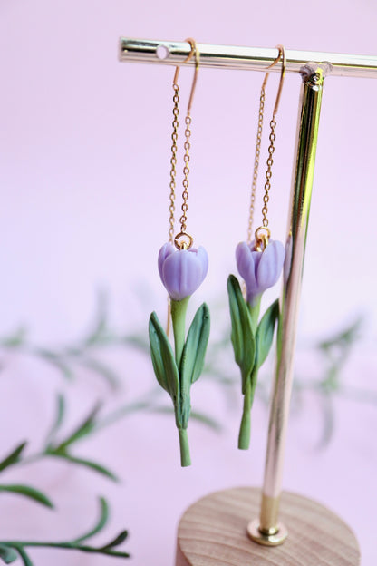 Lilac Tulip Link Earrings