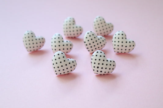 Balloon Heart with Polka Dots Studs