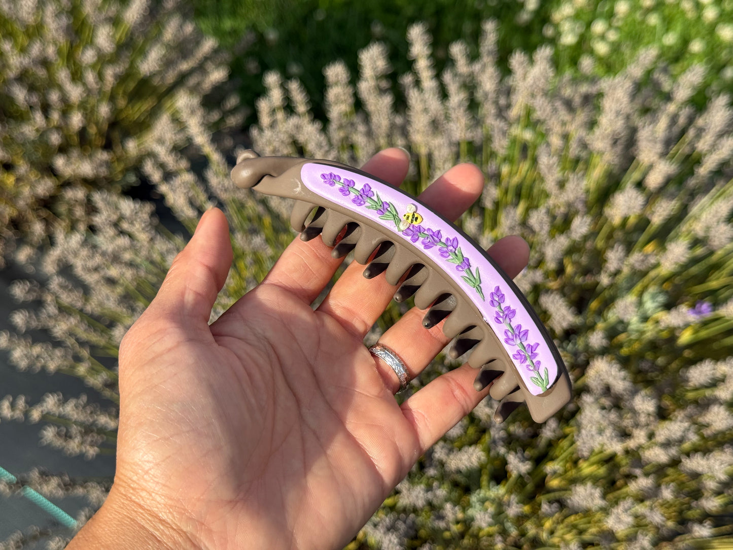 Lavender Banana Hair Clip