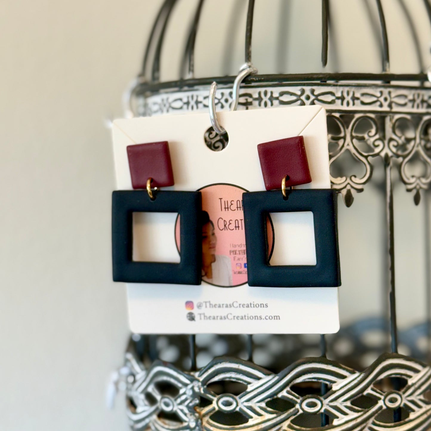 Black and Burgundy Square