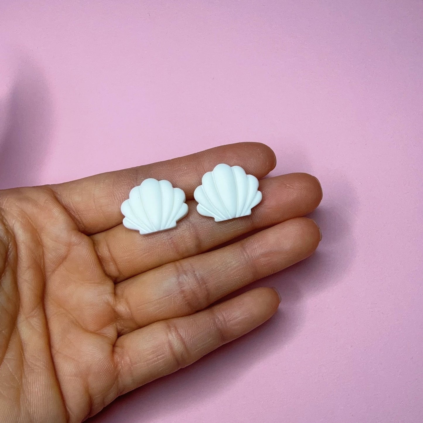 White Shell Earrings.
