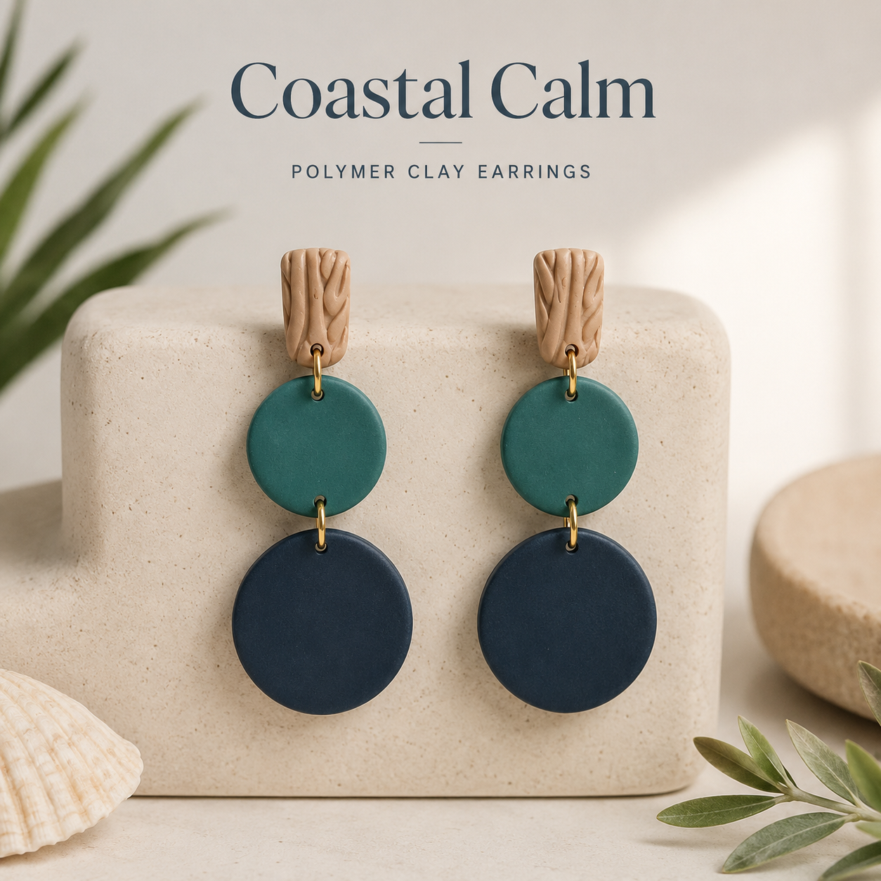 Costal Calm Polymer Clay Earrings