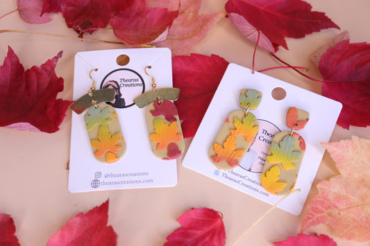 Fall Green Maple 🍁 Earrings