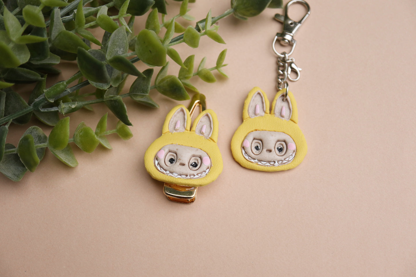 Labubu hair clips and keychains