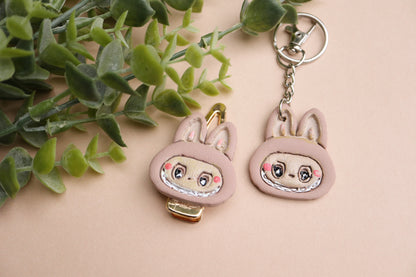 Labubu hair clips and keychains