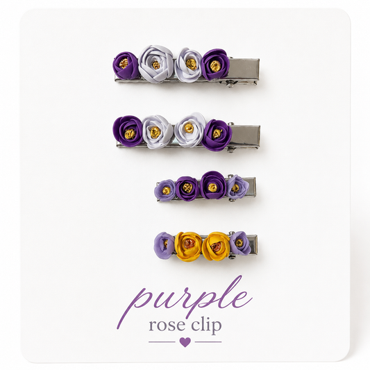 Purple Rose Girl Hair Clip