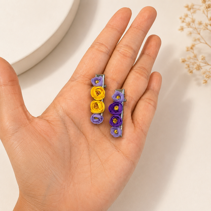 Purple Rose Girl Hair Clip