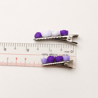 Purple Rose Girl Hair Clip