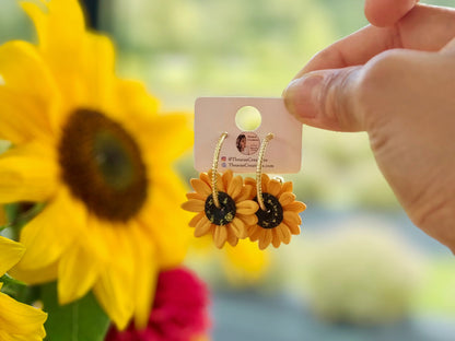 Sunflower Gold Hoops