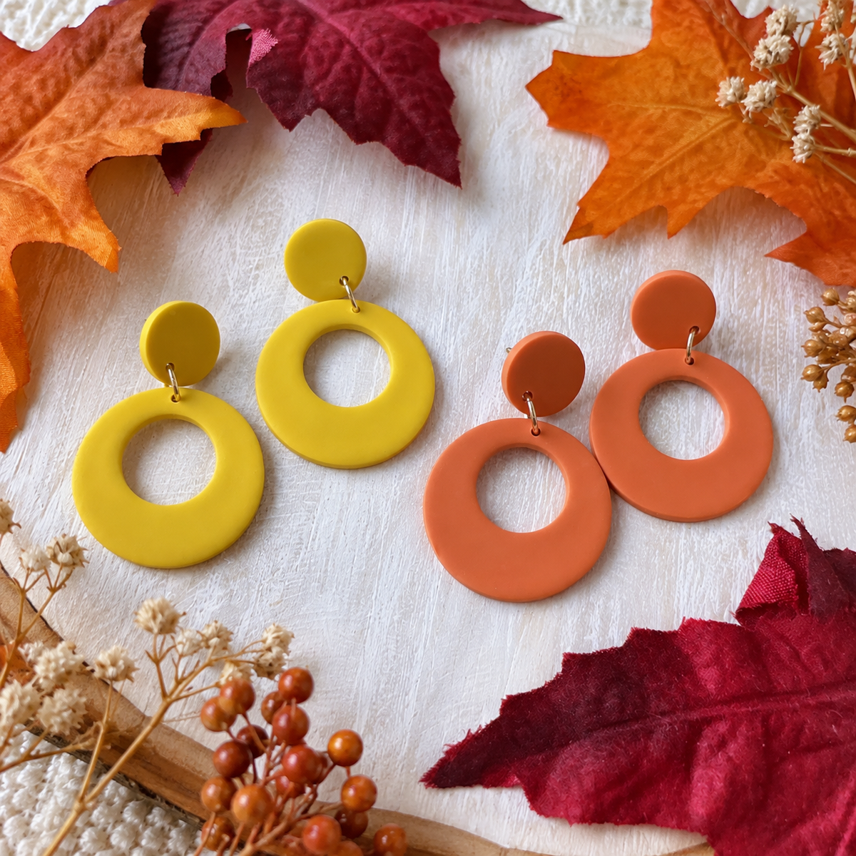 Fall Donut Circle Earrings