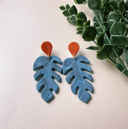 Large Monstera Plain Earrings