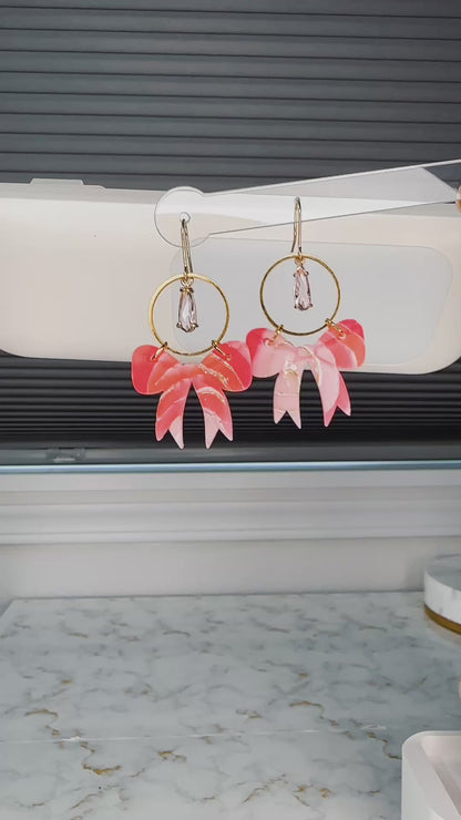 Persian Pink Bow Earrings