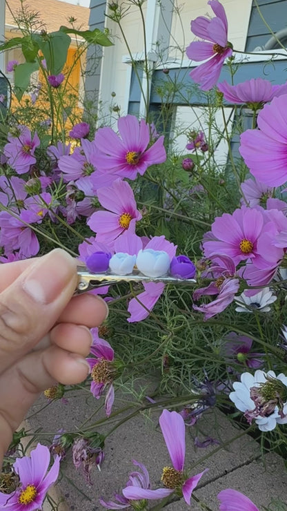 Purple Rose Girl Hair Clip