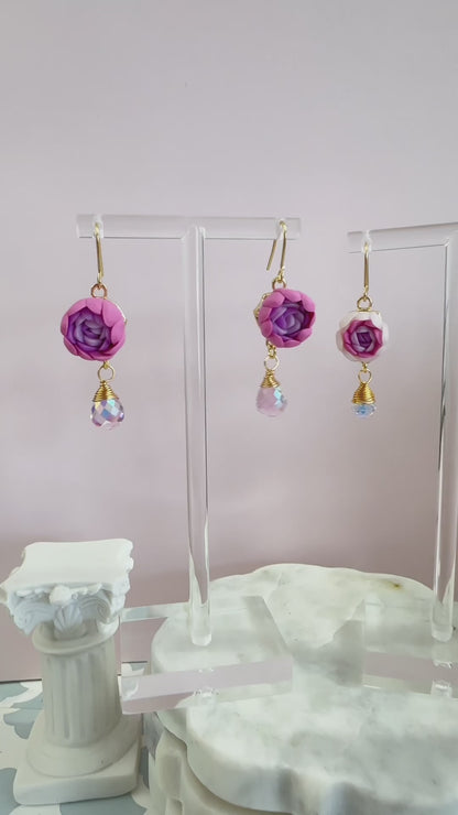 Peonies with Krystal earrings