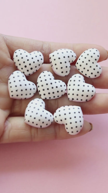 Balloon Heart with Polka Dots Studs