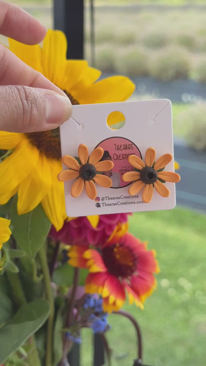 Large Sunflower studs.