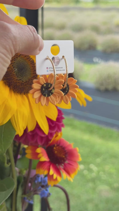 Sunflower Gold Hoops.