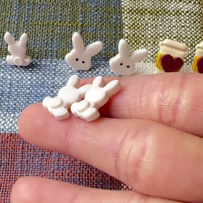 Bunnies White Earrings